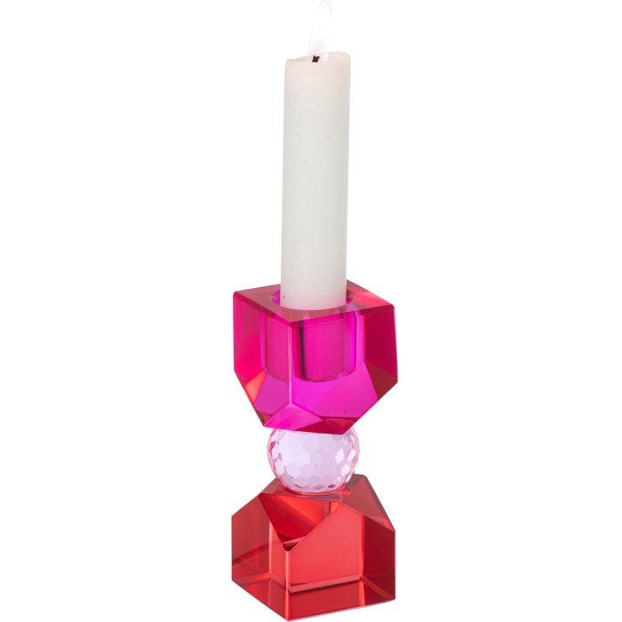 J-Line bougeoir - verre - rouge Noël/fuchsia - extra small