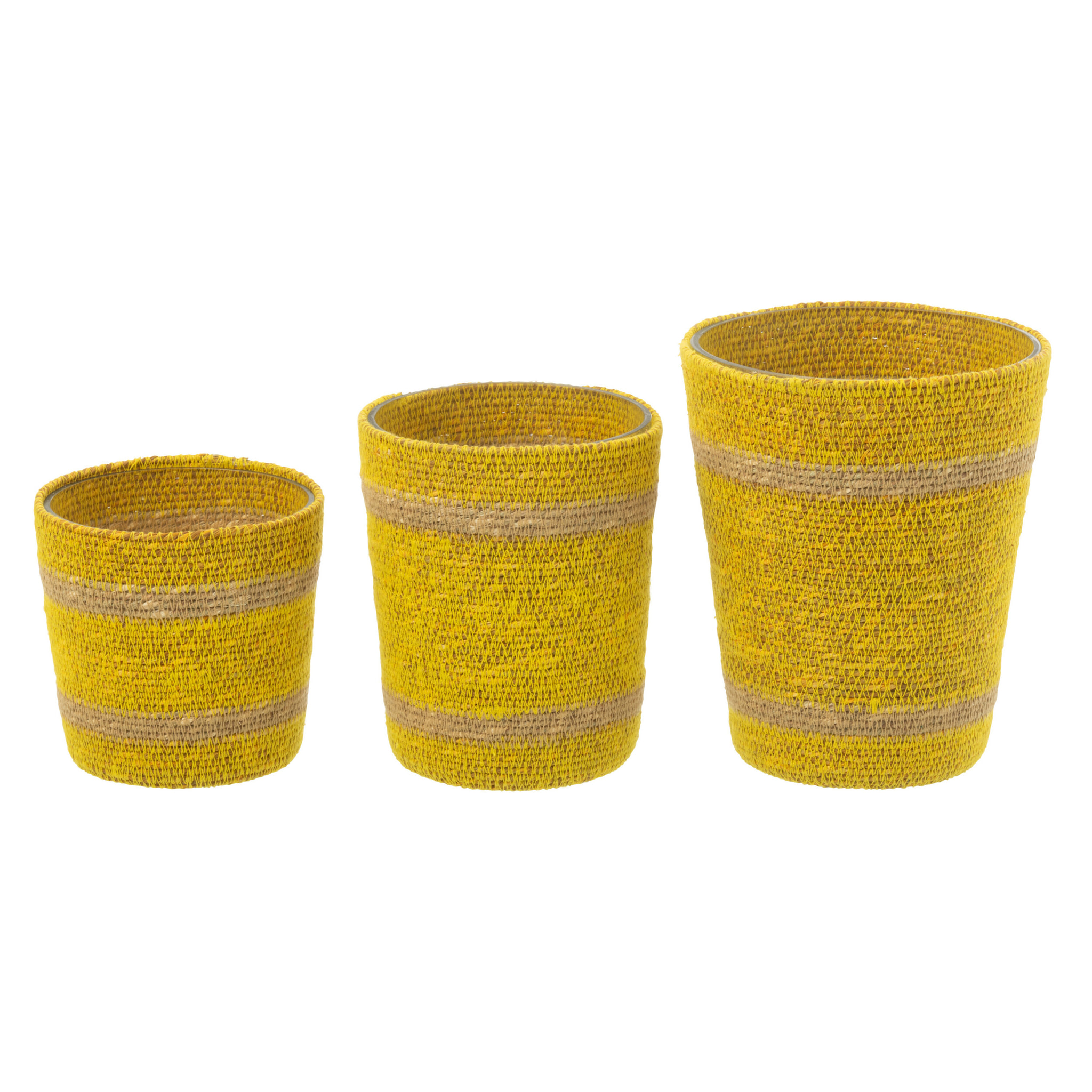 J-Line bougie parfumée Panier - jaune - large - 75H