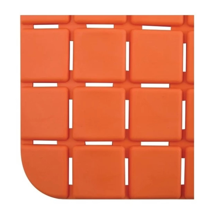 Tapis Fond de baignoire antidérapant Caoutchouc QUADRO 36x76cm Orange MSV