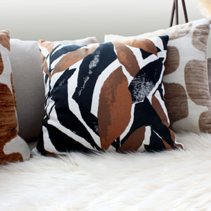 Coussin décoratif déhoussable motif graphique - Noir