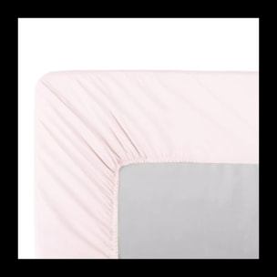 Drap housse b40 percale de coton uni rose Olana petale