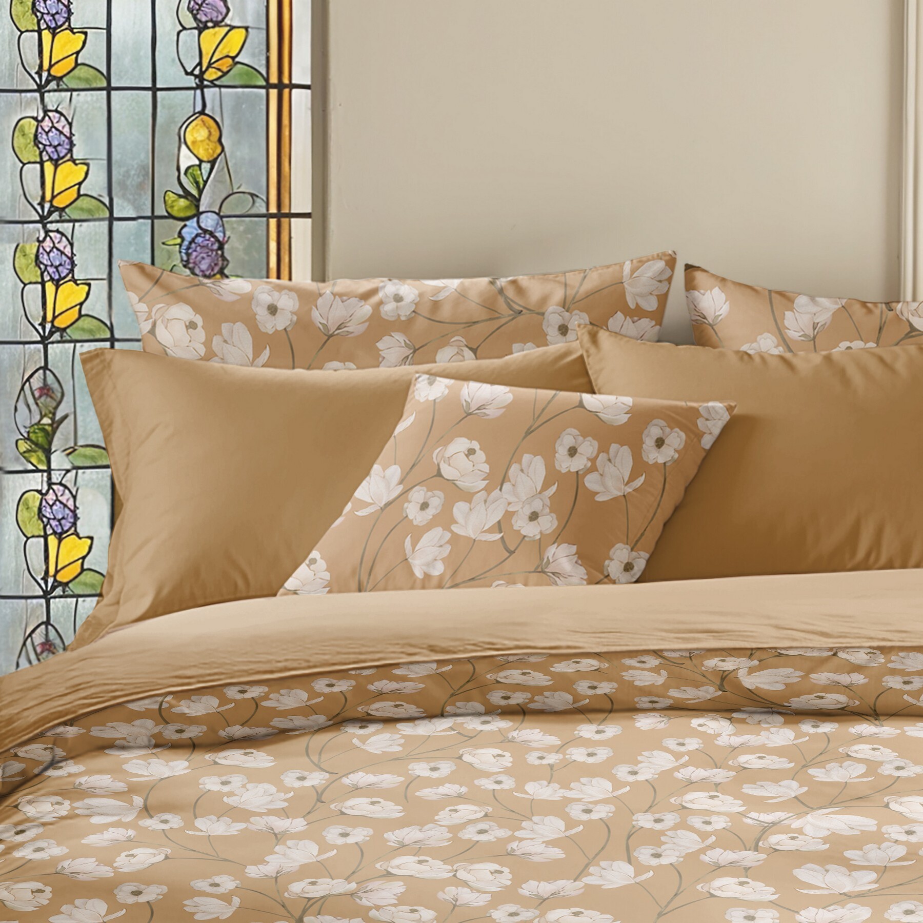 Housse de coussin Liberty ocre