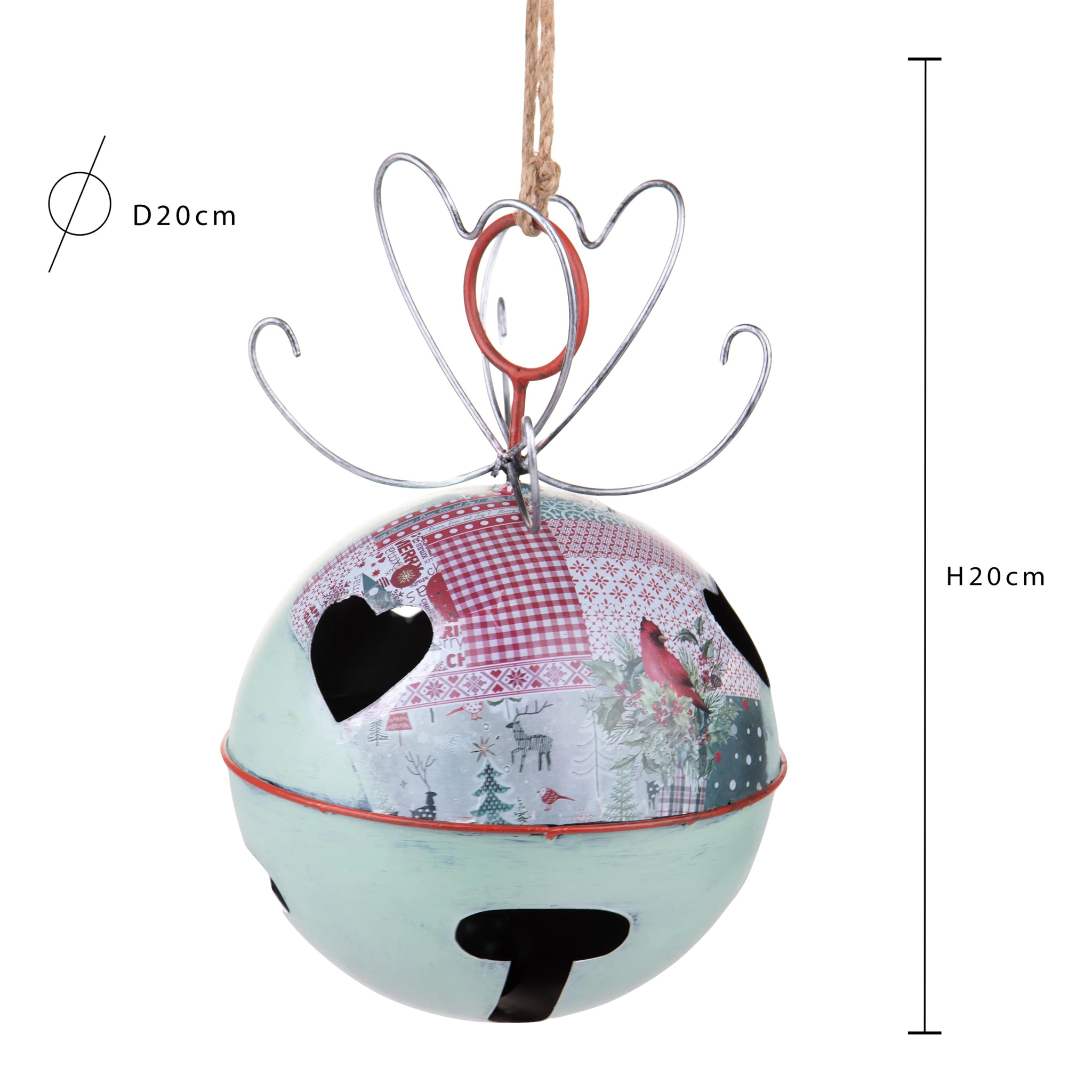 Sfera D.20 Cm con Led Metallo - Pezzi 1 - Colore:Multicolore - Bianchi Dino - -