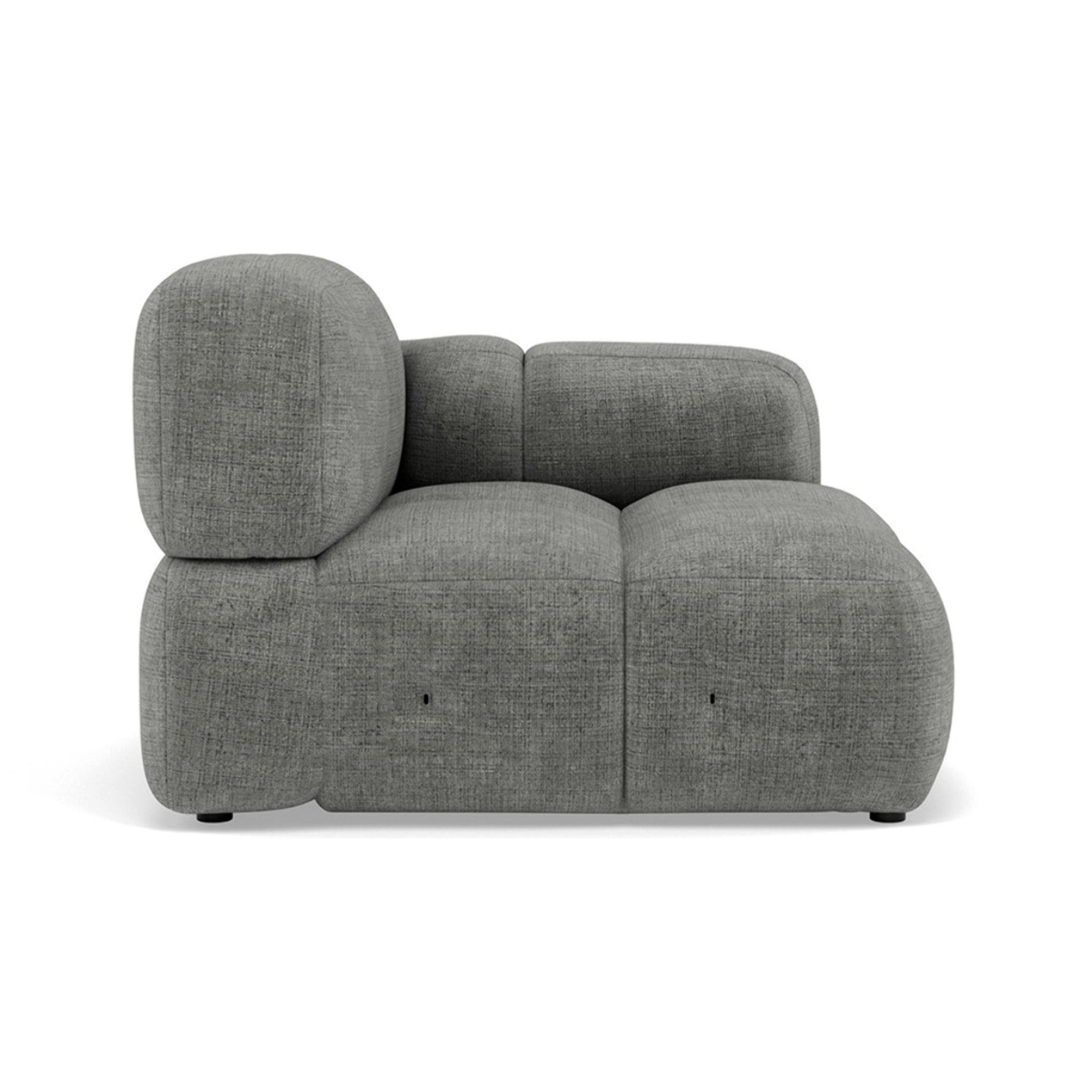 Grace - module d'assise droit en velours texturé - Gris