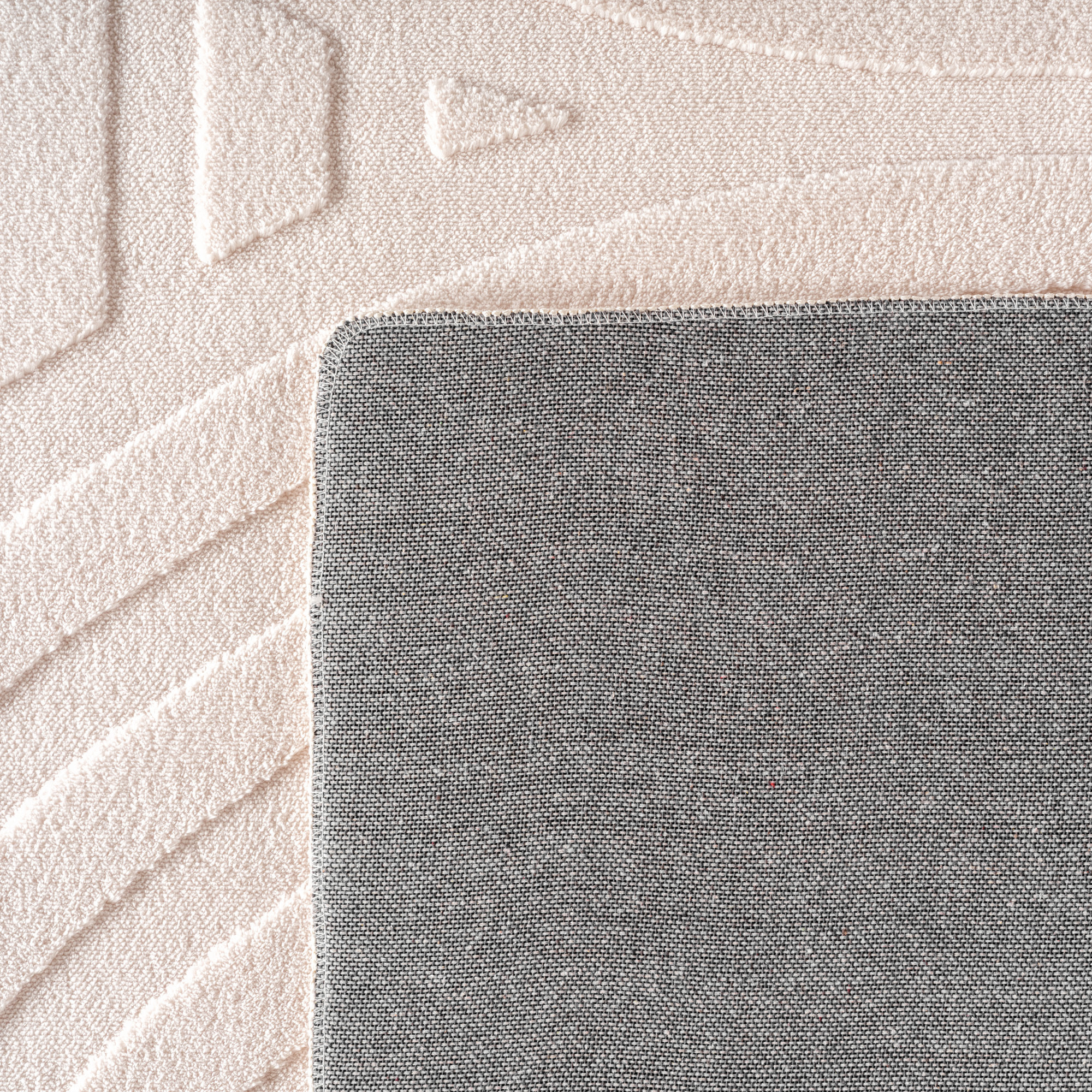 LENNY - Tapis de salon creme au design géométrique
