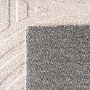 LENNY - Tapis de salon creme au design géométrique