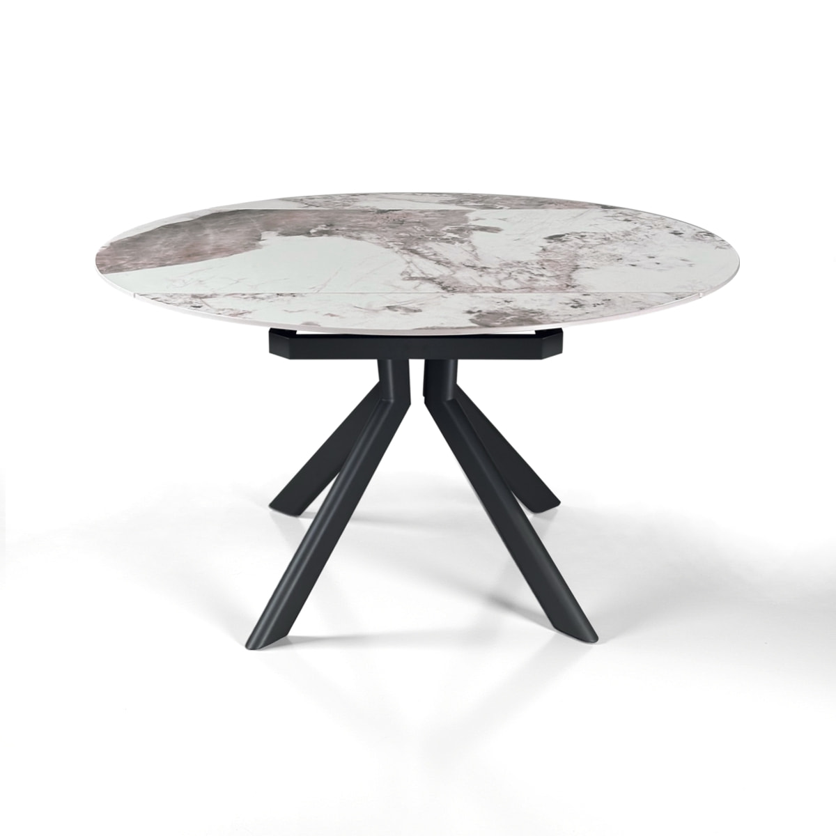 Table à manger extensible Tomasucci TAAK, en céramique, marbre onyx, gris Ø 135 135 x 85 cm