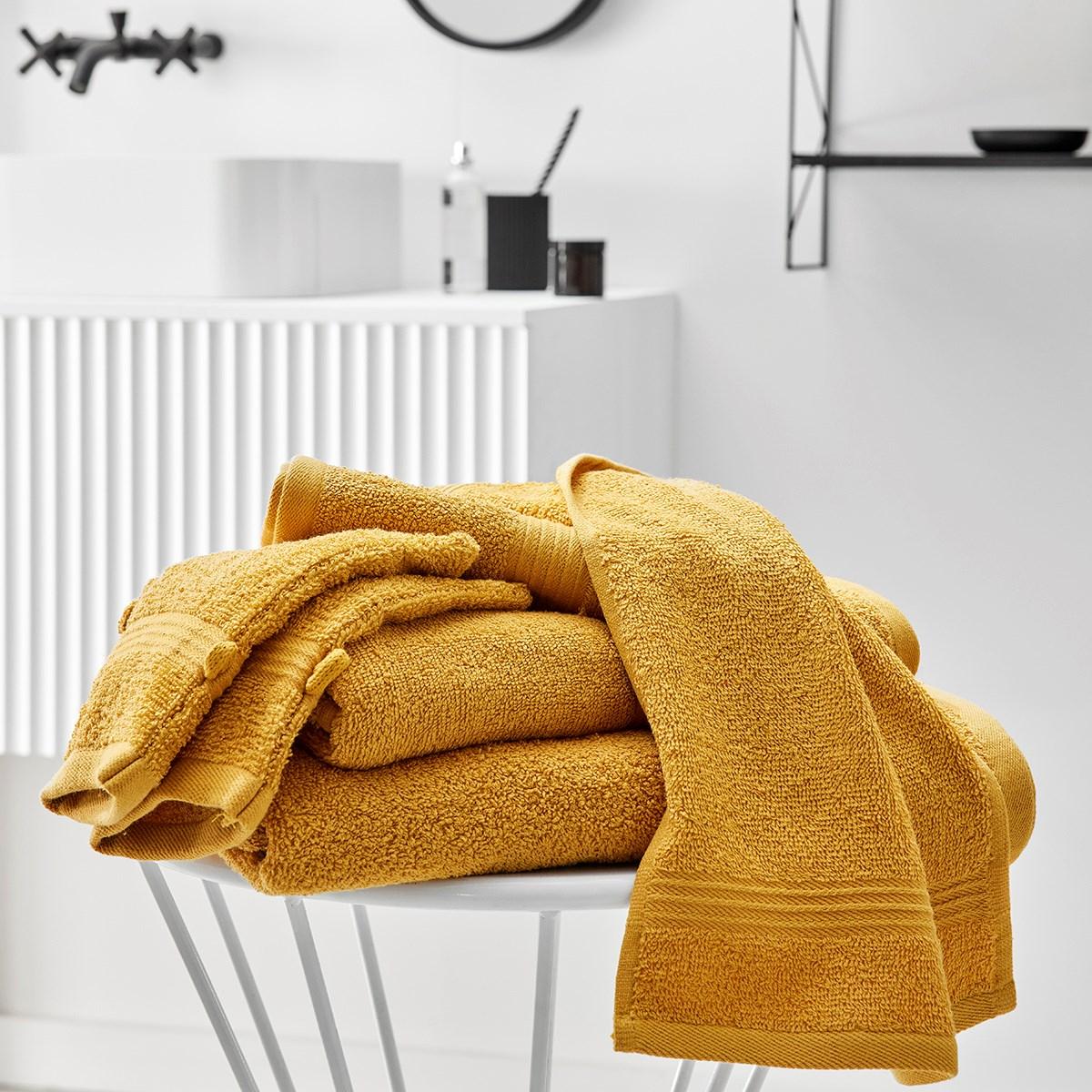 Serviette de bain uni ESSENTIAL jaune