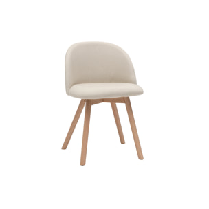 Chaises scandinaves en tissu naturel et bois clair massif (lot de 2) CELESTE