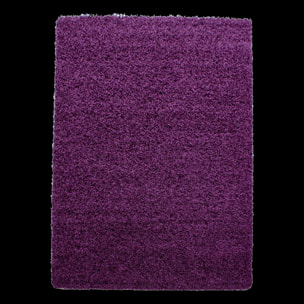 Tapis poils longs shaggy tissé motif uni ROCA