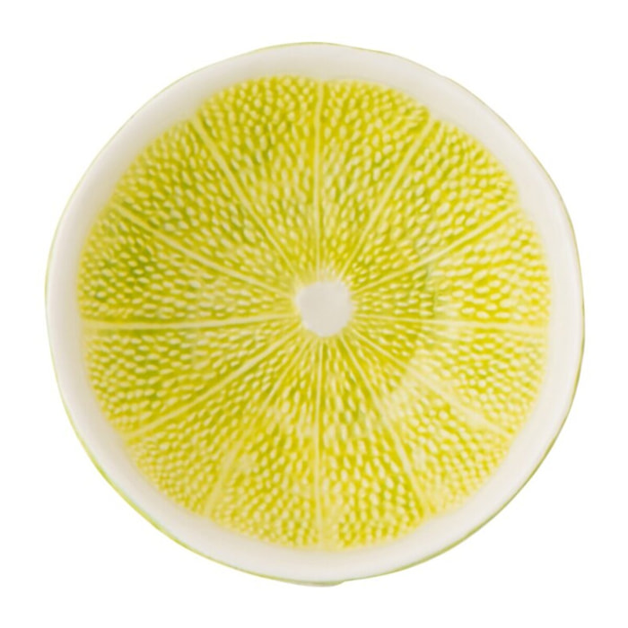 J-Line Bol Citron Vert Dolomite - céramique - vert/blanc - 2 pièces