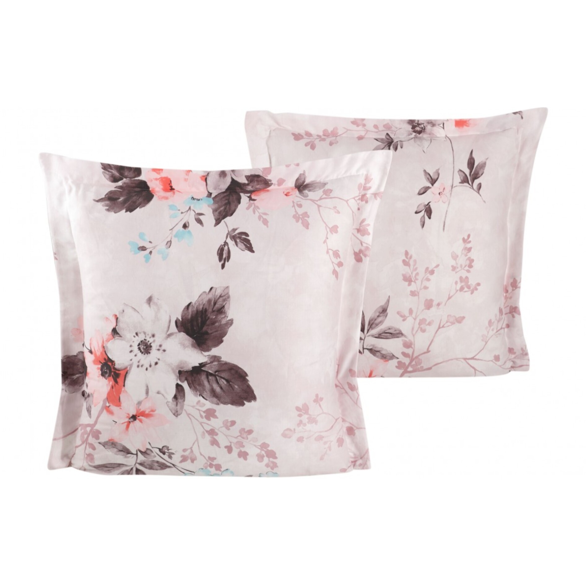 Lot de 2 Taies d'oreiller satin de coton imprimé