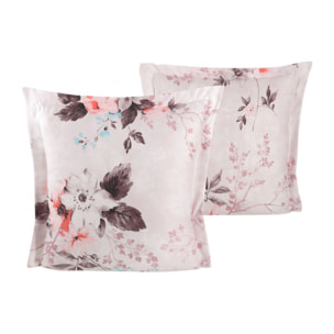 Lot de 2 Taies d'oreiller satin de coton imprimé