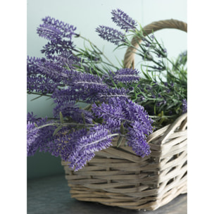 Lavanda Con 3 Fiori. Altezza 62 Cm - Pezzi 24 - 8X62X8cm - Colore: Viola - Bianchi Dino - Fiori Artificiali