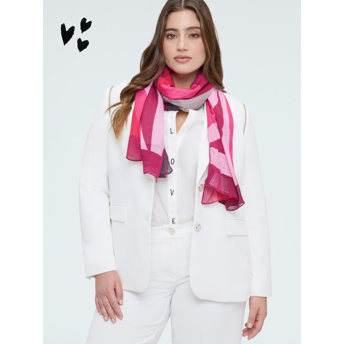 Fiorella Rubino - Foulard lungo con stampa colorata - Fucsia