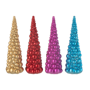 J-Line décoration Sapin De Noeël Boules - polyrésin -- mix - large - 4 pcs