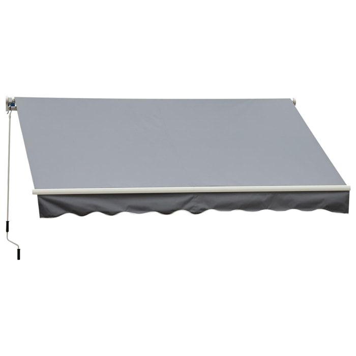 Store banne manuel rétractable aluminium polyester imperméabilisé 3,5L x 2,5l m gris
