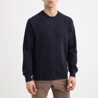 Sweat Aldwin - coton biologique - logo - bleu marine
