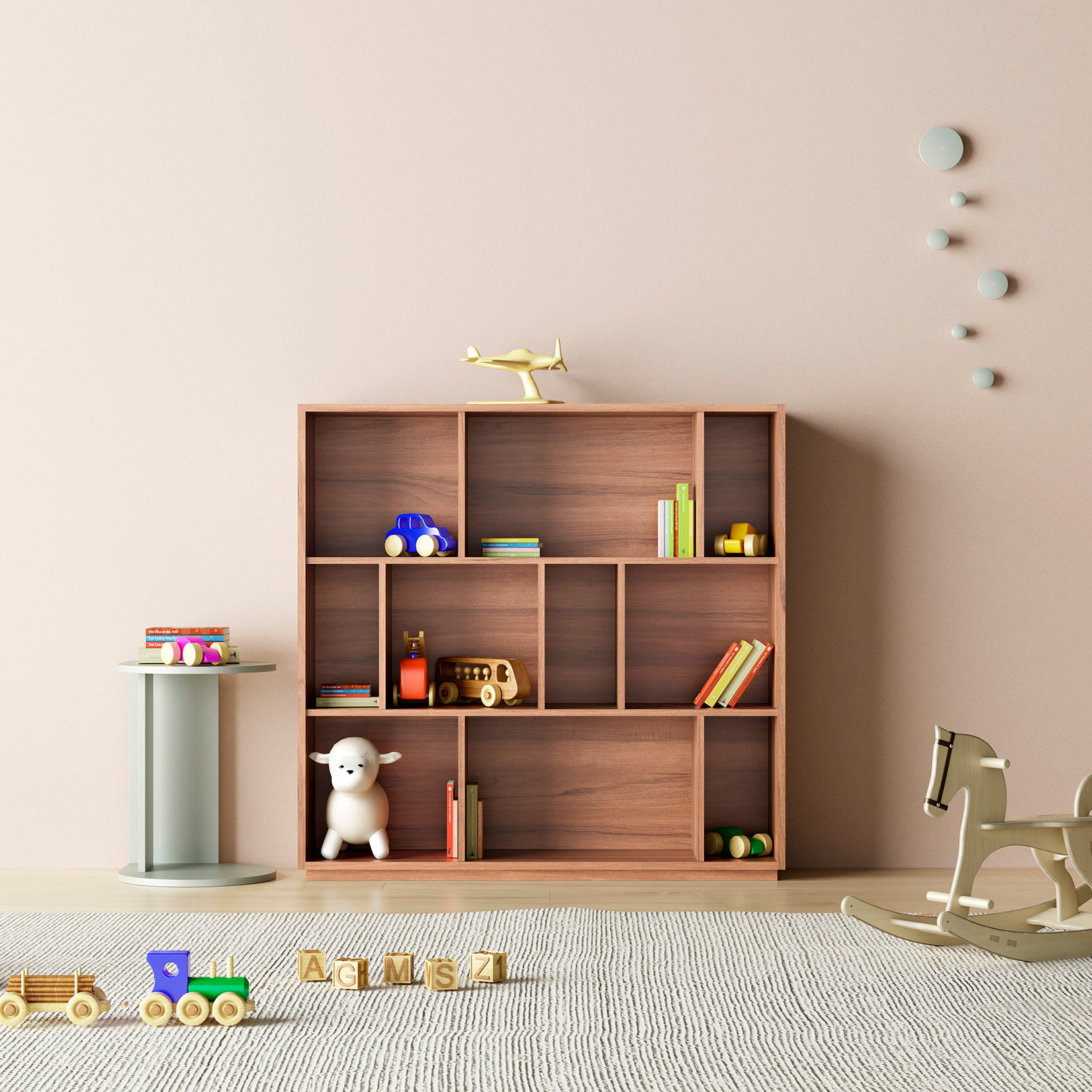 Estantería librería Nack melamina nogal 117x119x32 cm