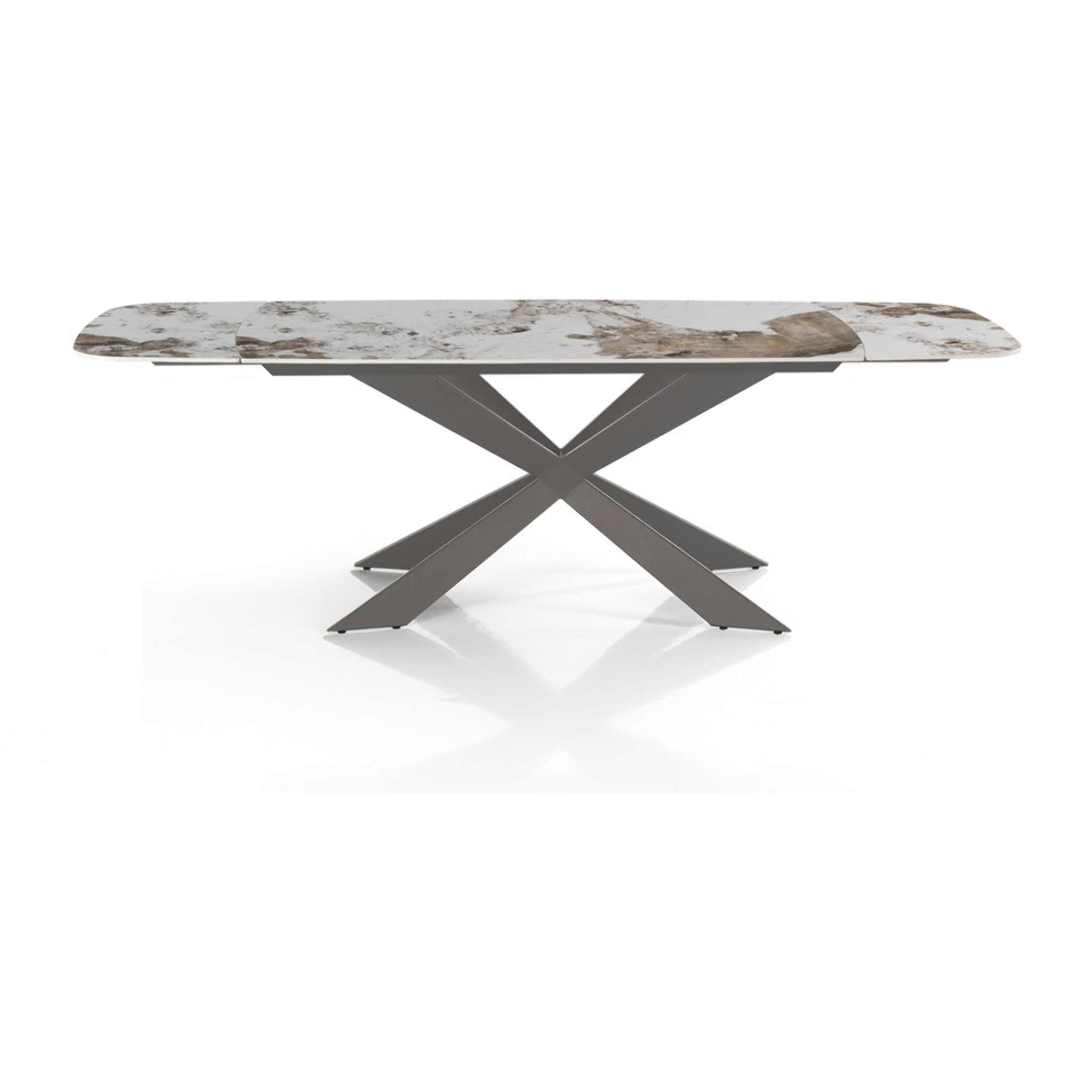 Tomasucci GEMY 120 ONICE MARBLE - PLATINE table ovale extensible