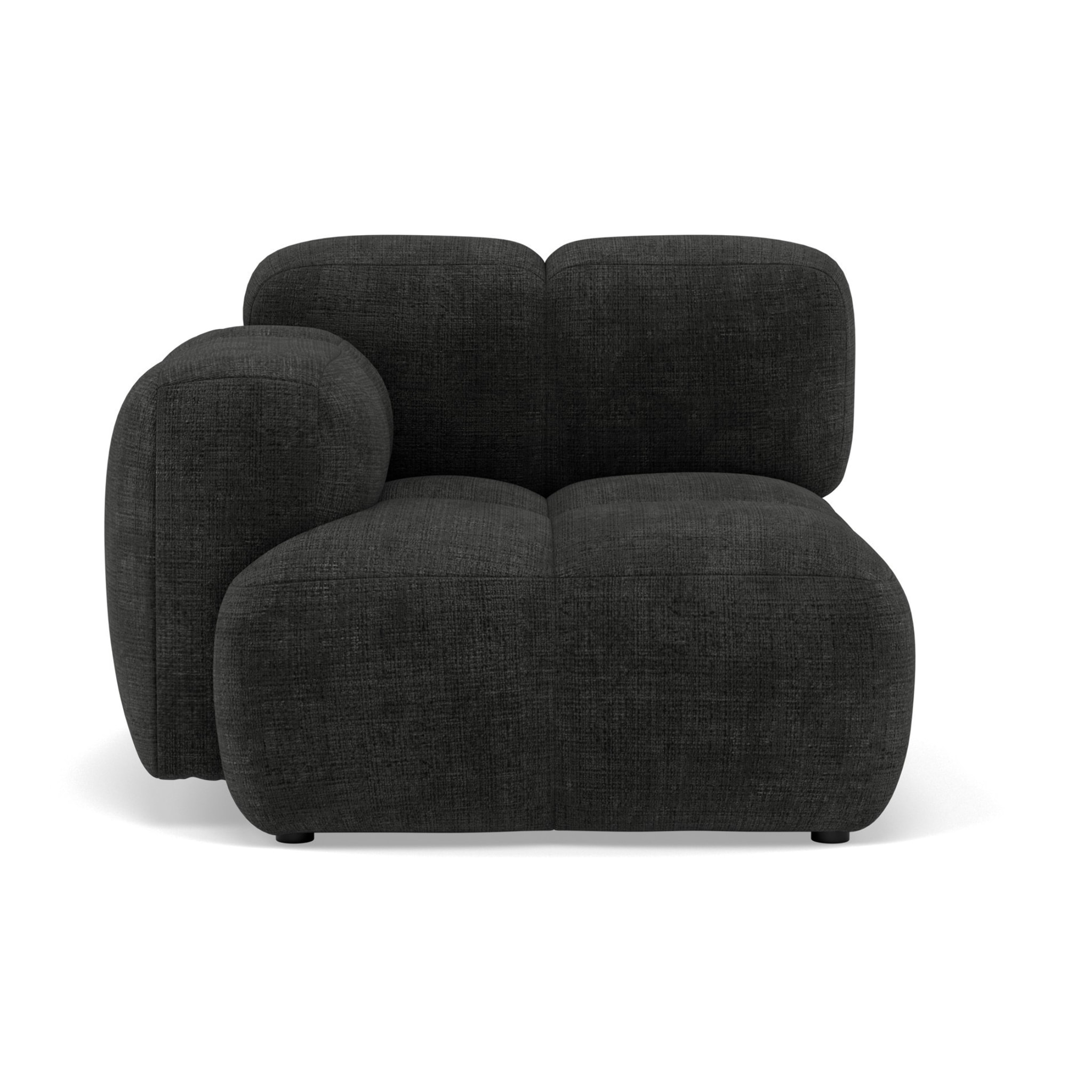 Grace - module d'assise gauche en velours texturé - Gris Anthracite
