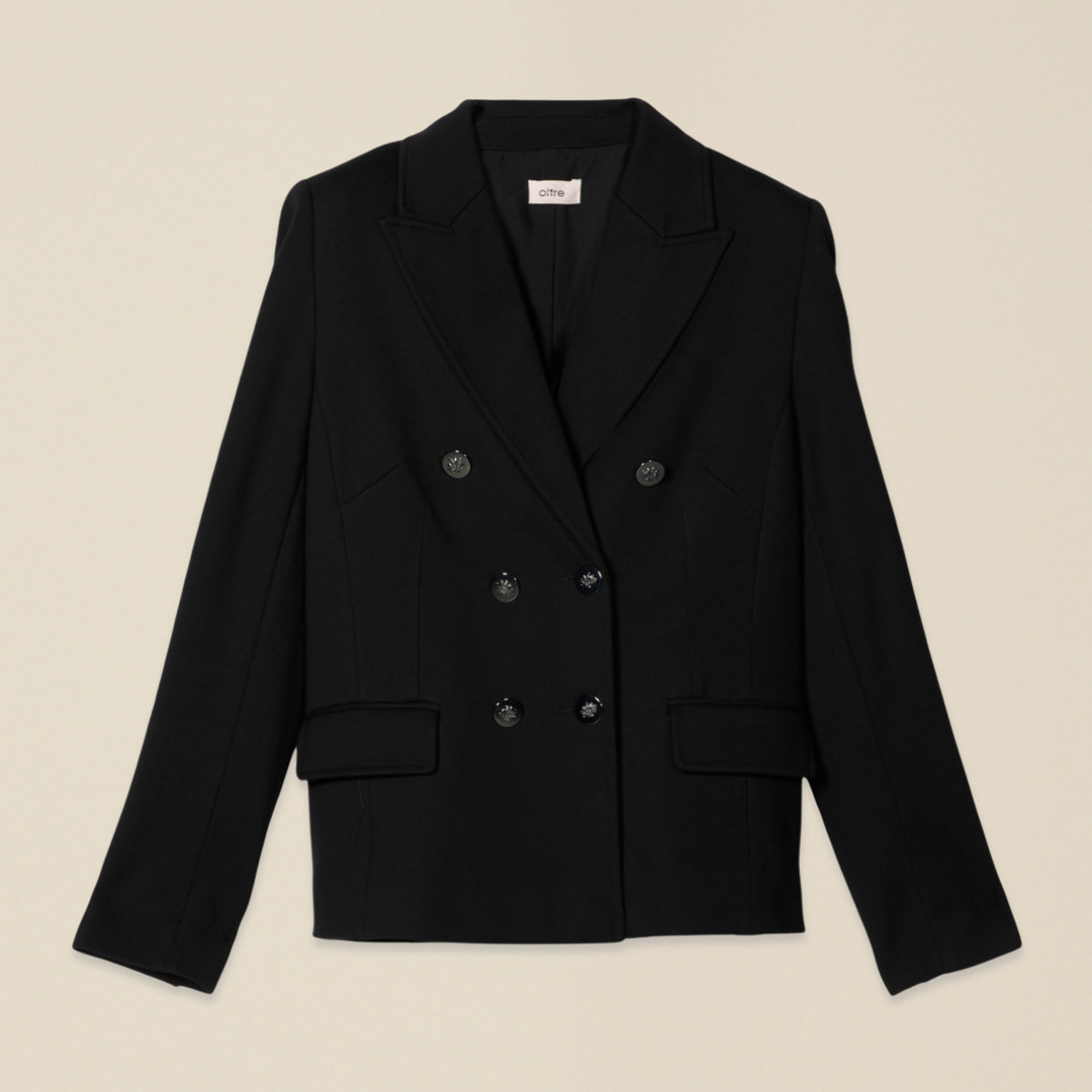 Oltre - Blazer cruzado en punto milano - Negro