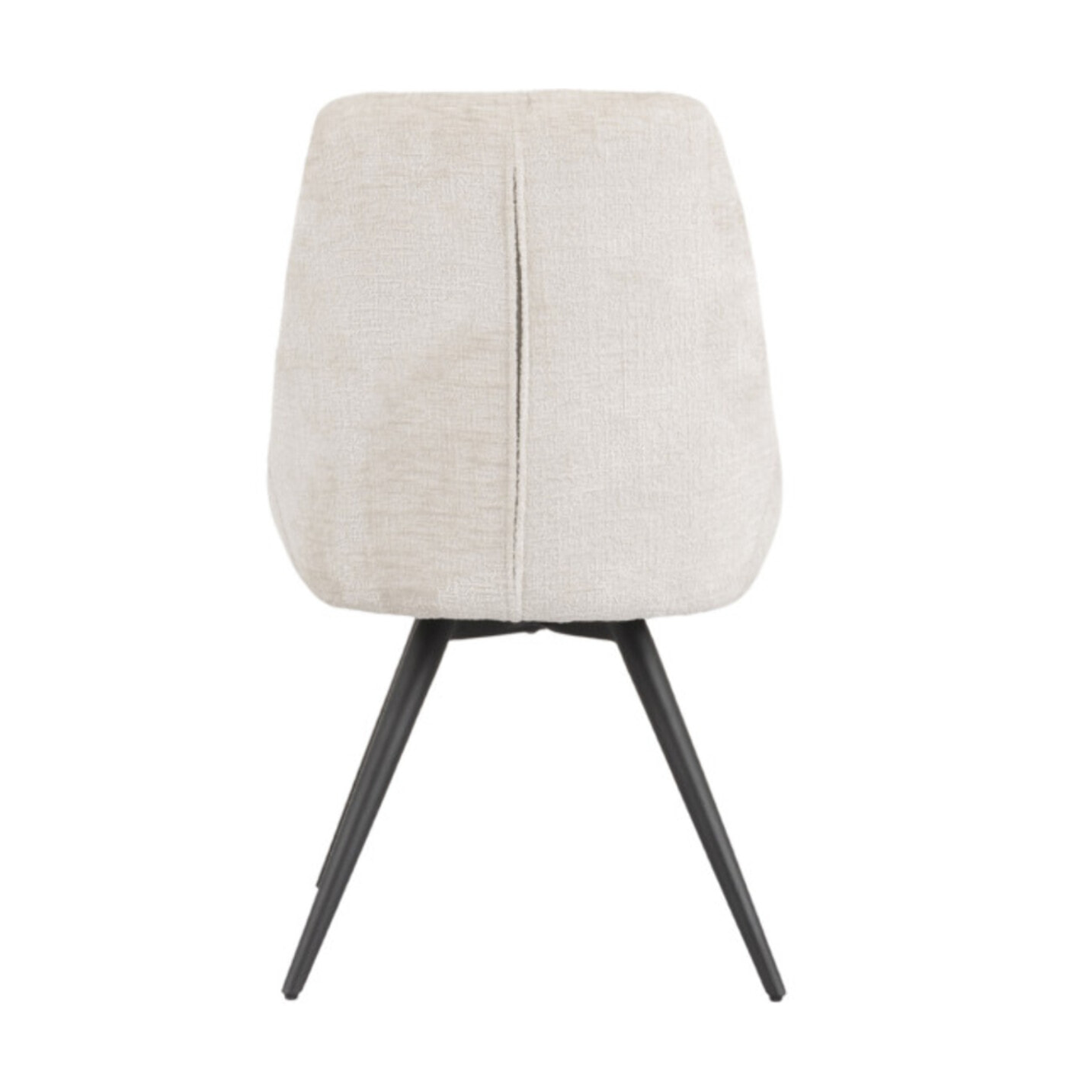 Chaise rotative 180° en tissu doux et pieds en métal noir - TOINOU