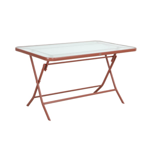 Table de jardin pliante acier + 4 assises ANCONA