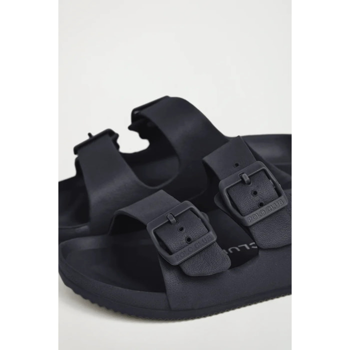 Chancla bio unisex azul marino con doble hebilla Polo Club