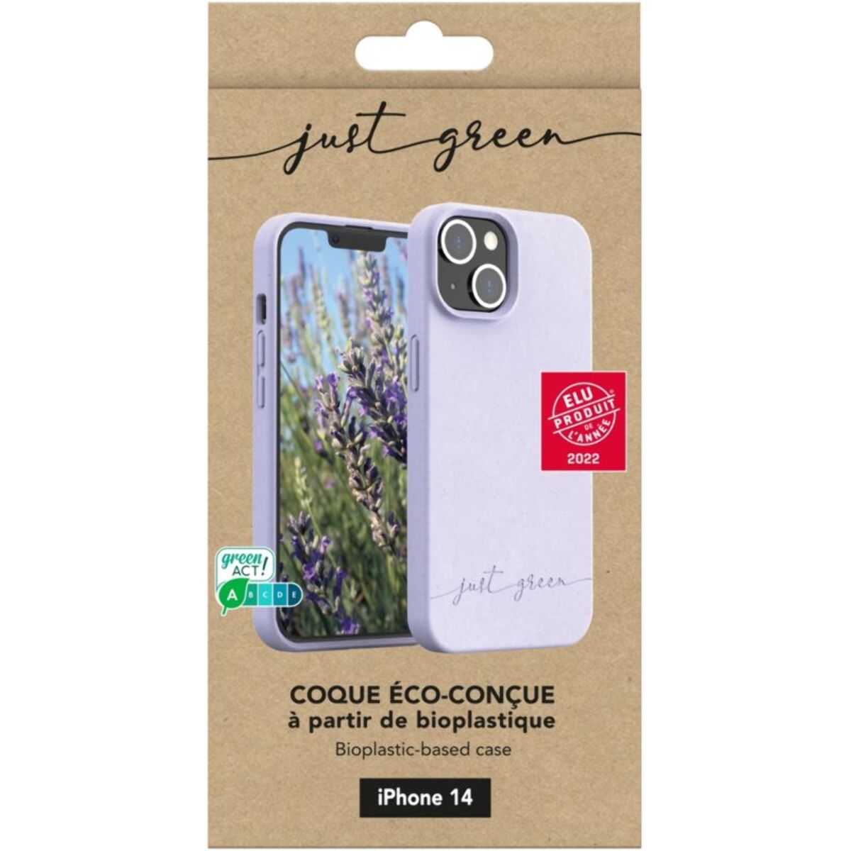 Coque JUST GREEN iPhone 14 Bio Lavande