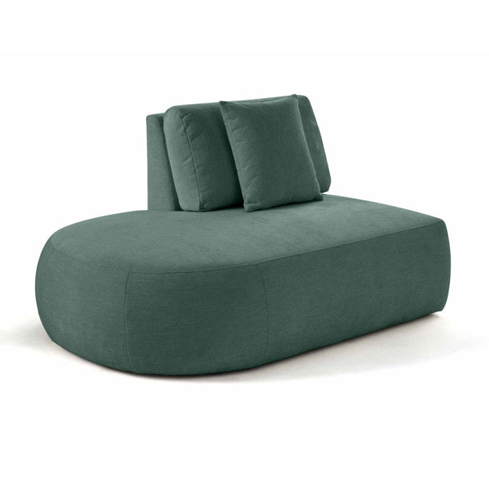 Santorini - module d'assise gauche - en tissu texturé - Vert