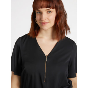 Fiorella Rubino - Tuta jumpsuit con zip davanti - Nero