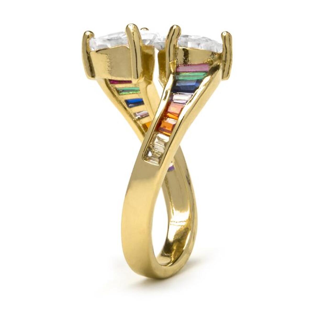 Anillo con Circonita Brillante acabado oro 18k