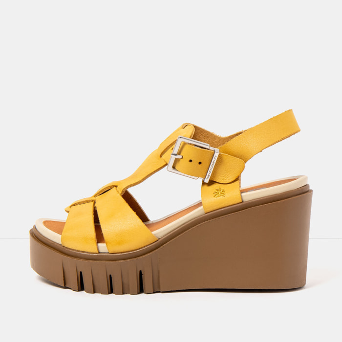 Sandalia de cuña 2084 ROMA YELLOW/ CATANIA color Yellow