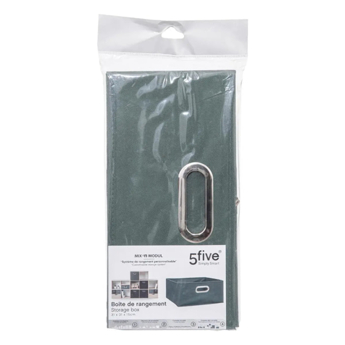 Panier tissu 31x15cm "Mix N' Modul" vert kaki