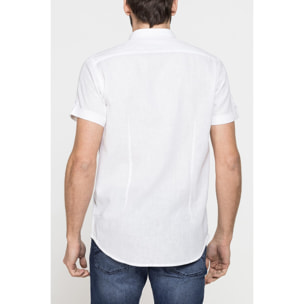 CAMICIA ESTIVA A MANICA CORTA IN MISTO LINO