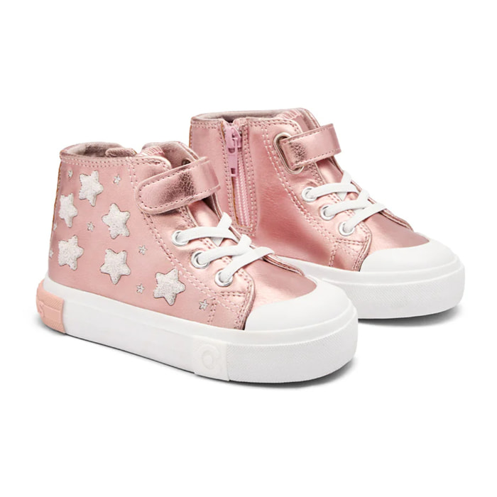 Zapatillas Altas de Niña con Estampado de Estrellas