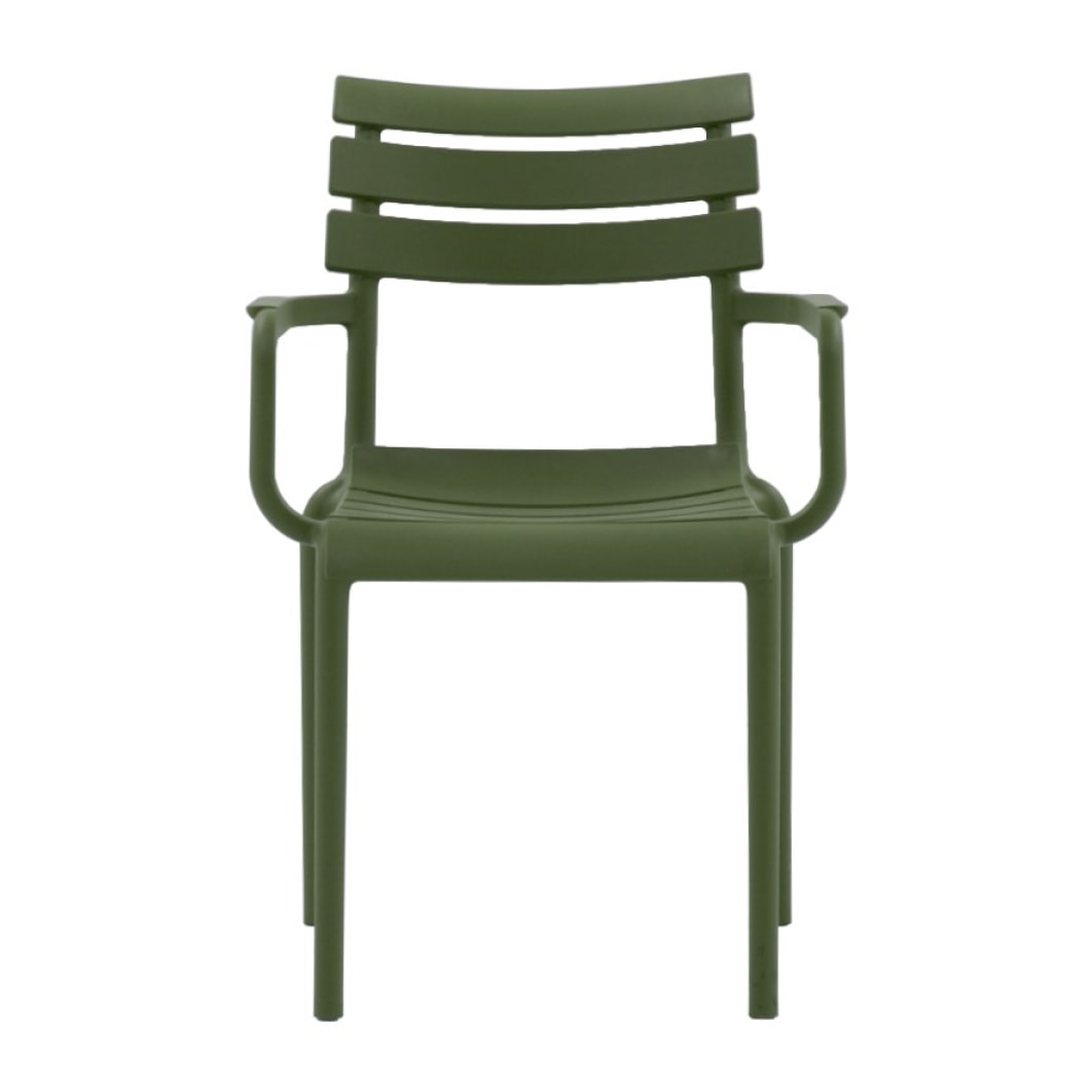 Set 2 poltrone in polipropilene colore verde oliva
