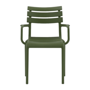 Set 2 poltrone in polipropilene colore verde oliva