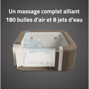 Bestway Spa gonflable carré Lay-Z-Spa Palma HydroJet Pro 5-7 personnes