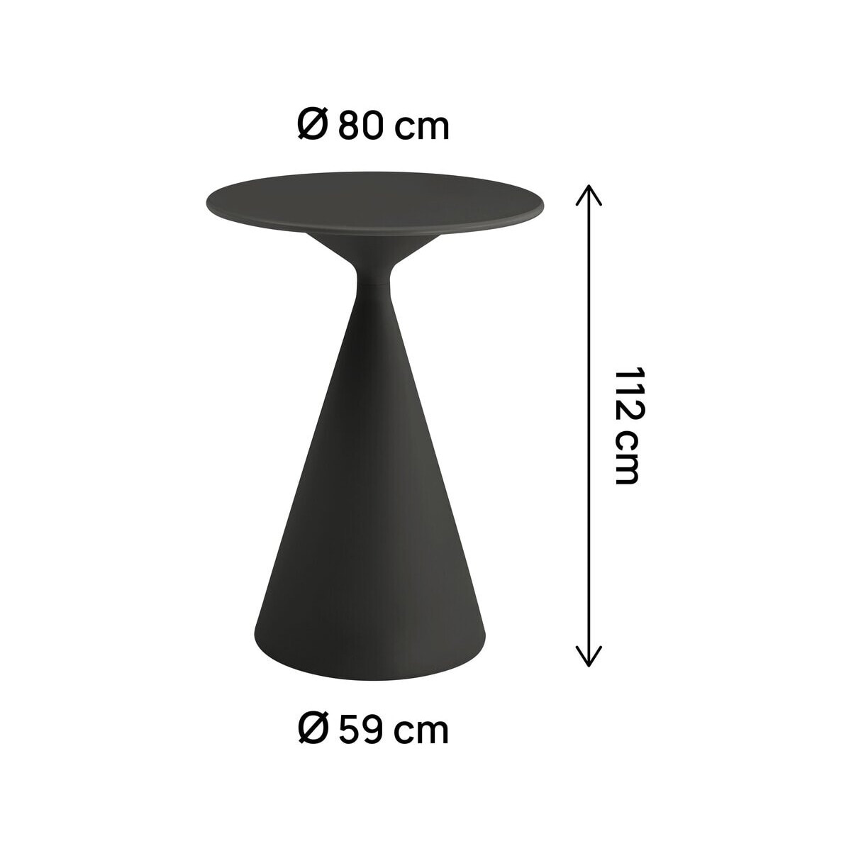 Table haute bistro de jardin ⌀80 cm "Néora" - Noir