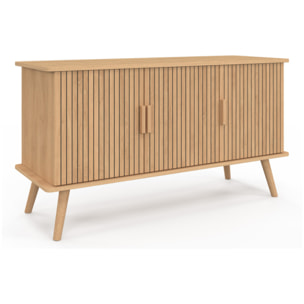 Buffet Faustine 3 portes effet lattes L110cm