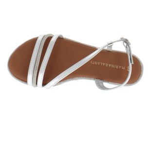 Marina Galanti Scarpe Donna Flat Braided Sandals Jewel MG 1E164 Silver
