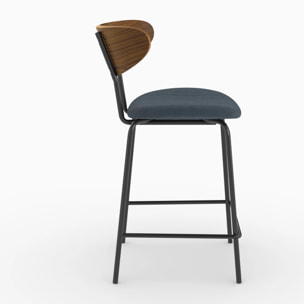 Lot de 2 chaises pour îlot central, velours côtelé bleu marine 64.5 cm - Jade