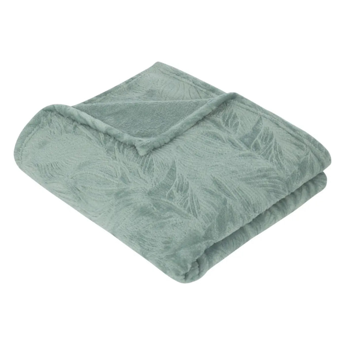Plaid flanelle Ryo bleu 125x150cm