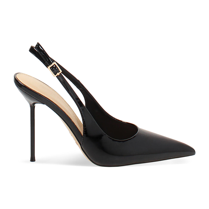 Zapato de salón negro tacón 10,5 cm