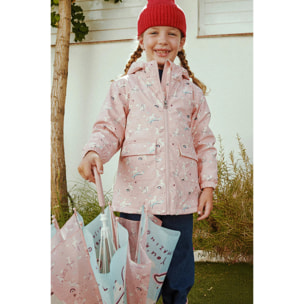 Impermeabile interno in peluche per bambini con stampa unicorno