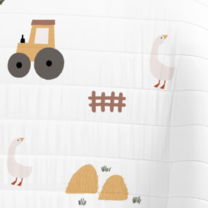 Cool Kids - Colcha Bouti Estampada - Reversible - Infantil - 100% Algodón - Cuna - Farm Life