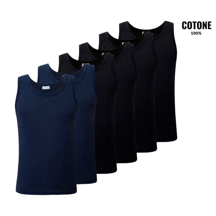 6 Canotte da Uomo 100% Cotone LIABEL Art. 4428