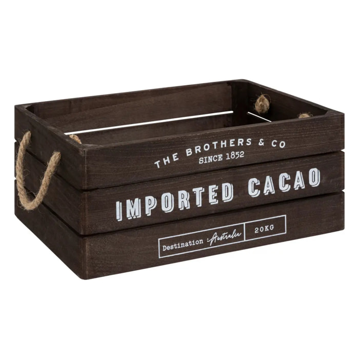 Lot de 3 cagettes bois "Denys" L23/29/35cm marron tonka